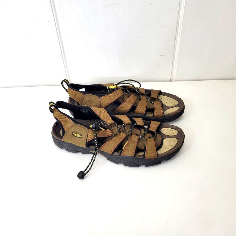 Keen Brown Open-Toe Sandals With Adjustable Bungee Cord Men's Size 12